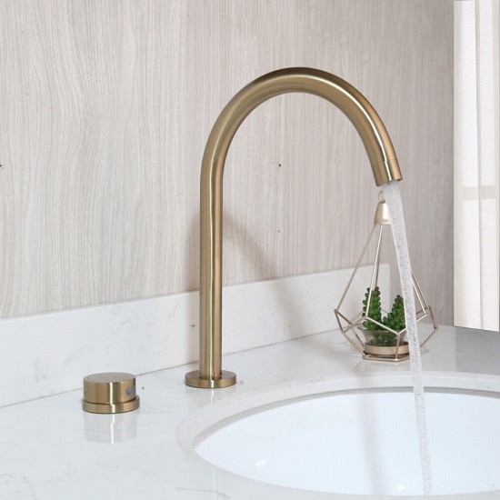 2 delige wastafelkraan geborsteld goud