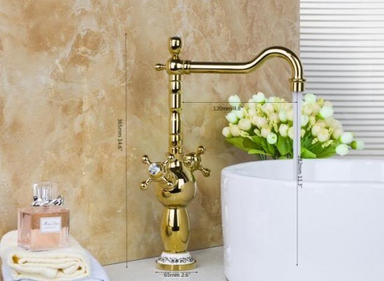 details van de hoge gouden kraan