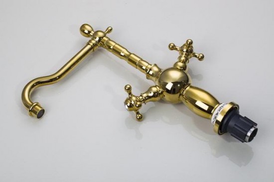 fraaie retro wastafelkraan voor warm en koud