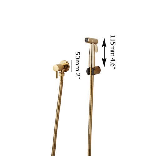 Afmeting bidet sproeier goudkleurig