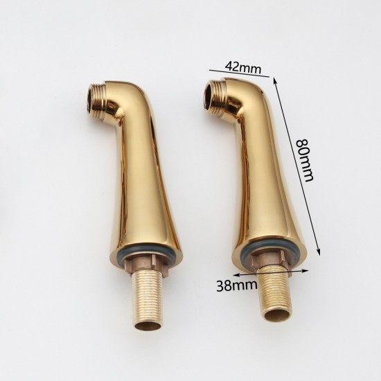 Afmeting goudkleurige staande poten voor badkraan