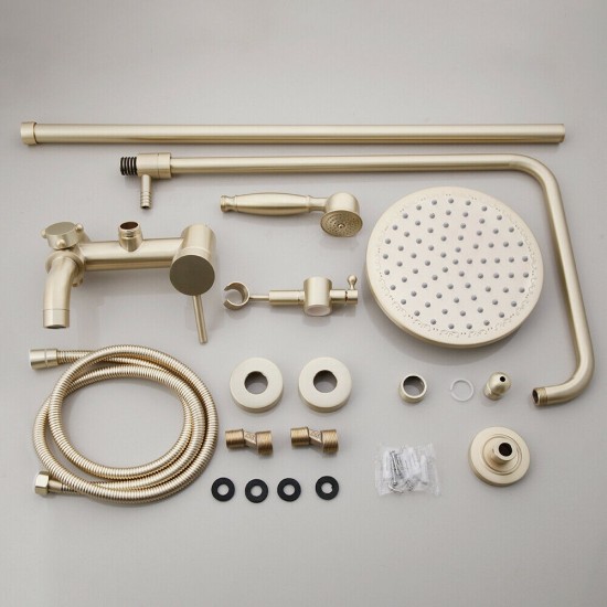 Complete geborsteld gouden douche set