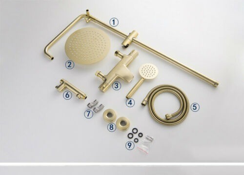 Complete set geborsteld gouden douche