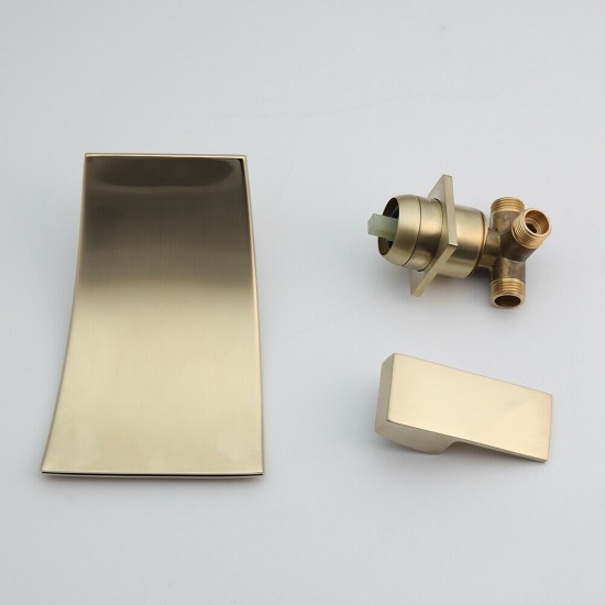 Complete set geborsteld gouden inbouw kraan