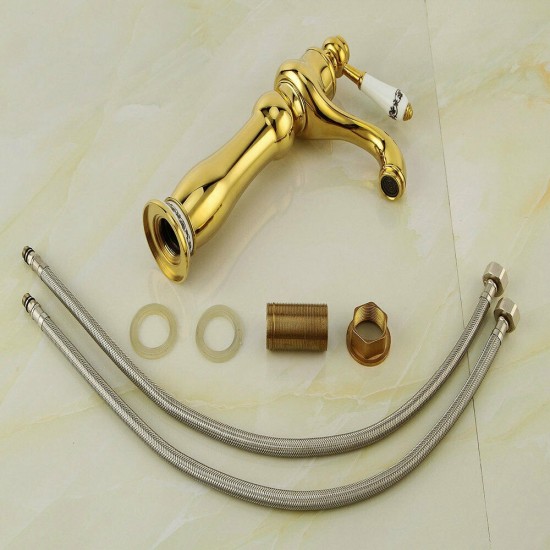 Complete set gouden kraan wastafel