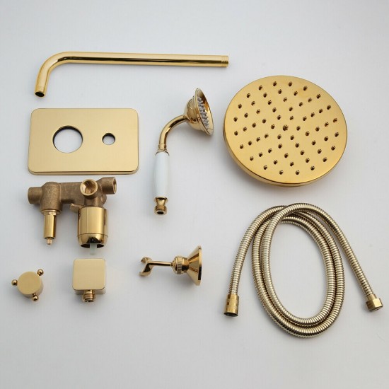 Complete set goudkleurige inbouw douche