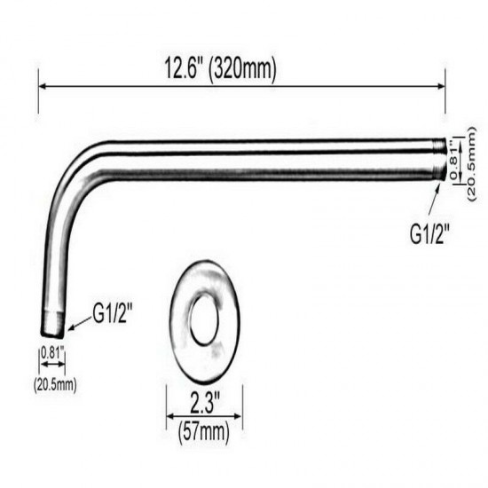 Details goudkleurige douche arm