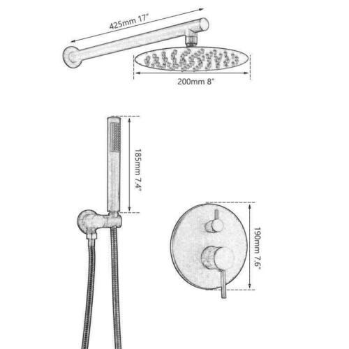 Details inbouw douche set