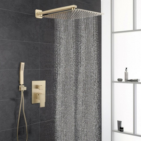 Douche set brushed goud inbouw 0