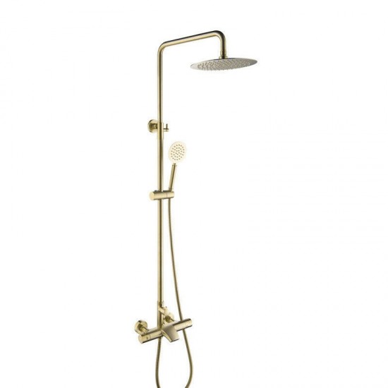 Doucheset met badkraan functie mat goud