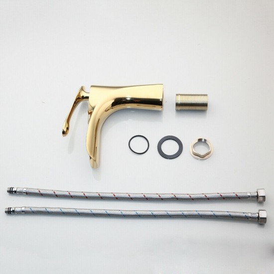 Elegante kleine wastafelkraan goudkleurig