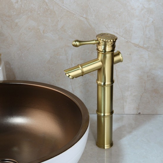 Geborstelde wastafelkraan goud