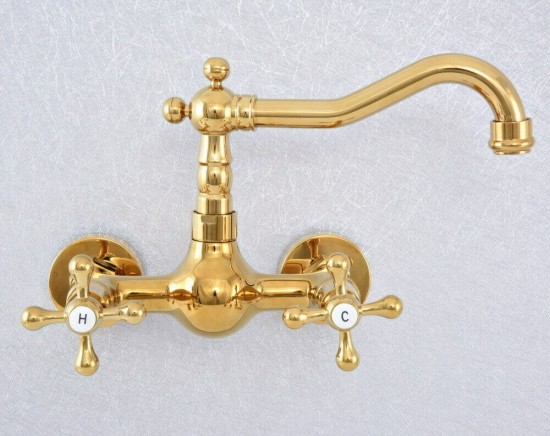 Gouden kraan wastafel