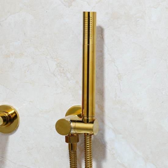 Goudkleurige hand douche rond model