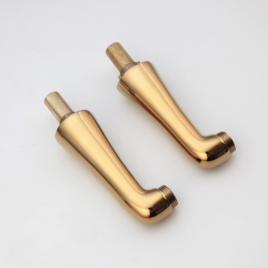 Goudkleurige staande poten voor bad kraan