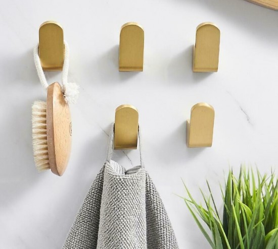 Haak voor badkamer mat goud