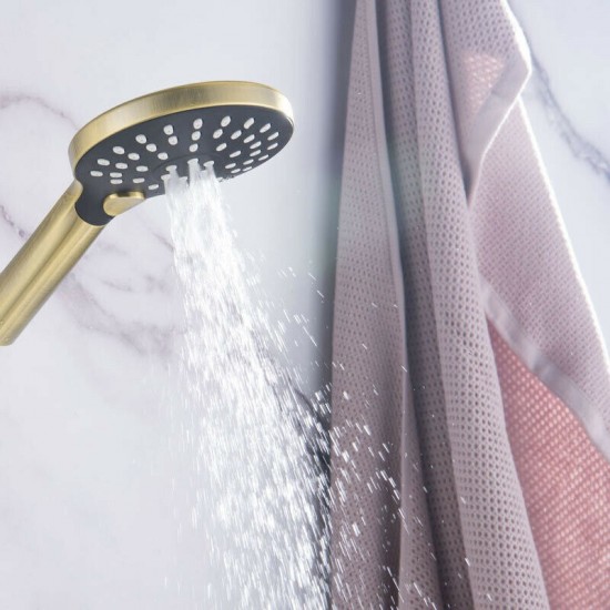 Handdouche geborsteld goud afgewerkt