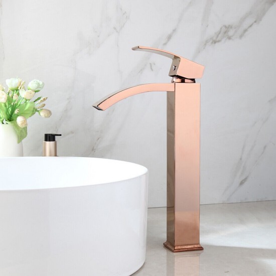 Hoge rose goudkleurige mengkraan