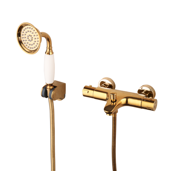 thermostatische muurkaan goud