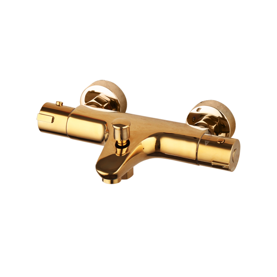 Goudkleurige badkraan thermostatisch mooi