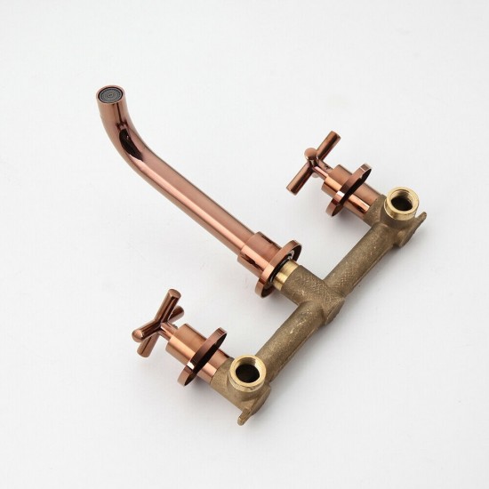 Inbouw muurkraan wastafel rose goud