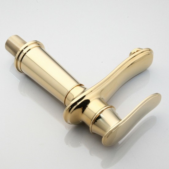 Koud en warm kraan goudkleurig