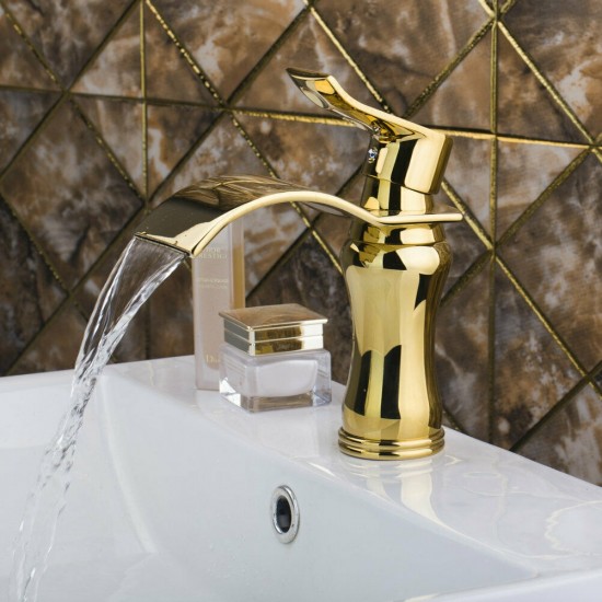 Kraan goud afgewerkt met fraaie brede uitloop