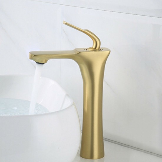 Kraan hoog model brushed gold