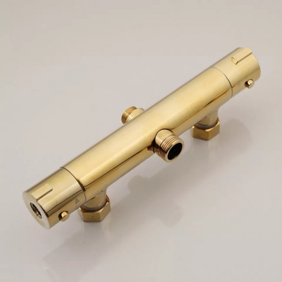 Kraan thermostatische goudkleurige opbouw doucheset
