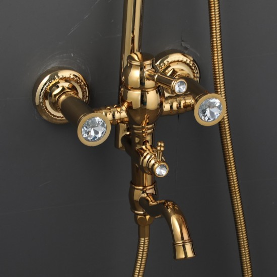 Landelijke goudkleurige opbouw regendouche 15