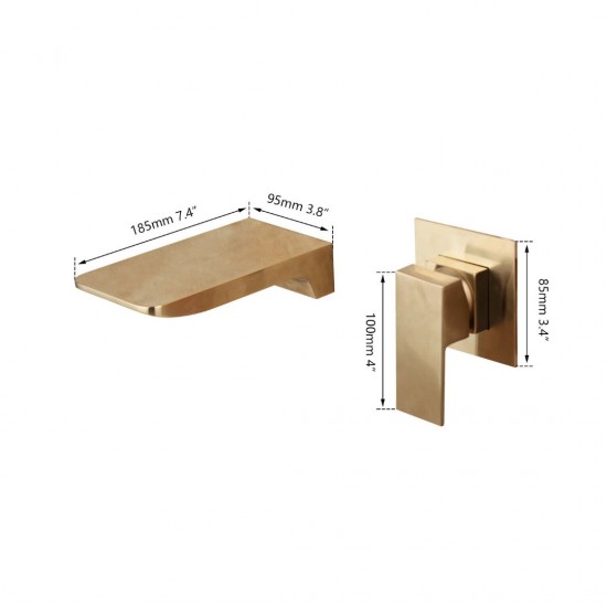 Mat gouden muurkraan