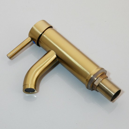 Mat gouden wastafelkraan