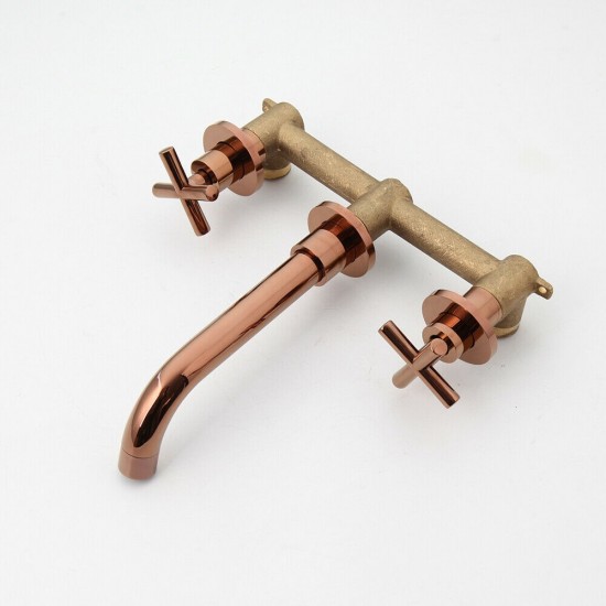 Mooie inbouw kraan wastafel rose goud