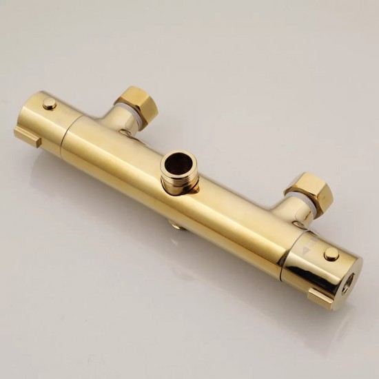 Mooie thermostatische goudkleurige opbouw doucheset