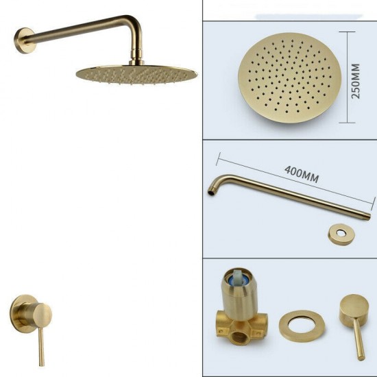 Overzicht alle onderdelen mat gouden douche