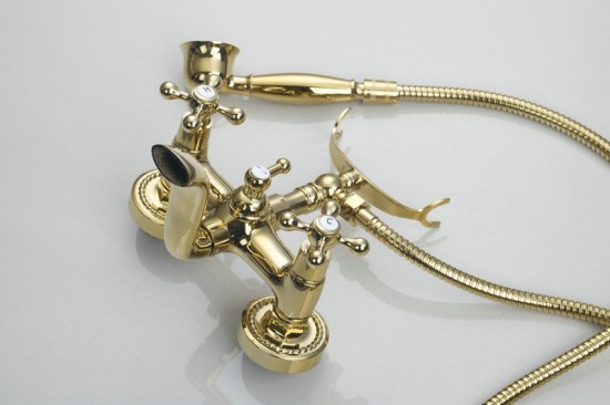 nostalgische kraan goudkleurig