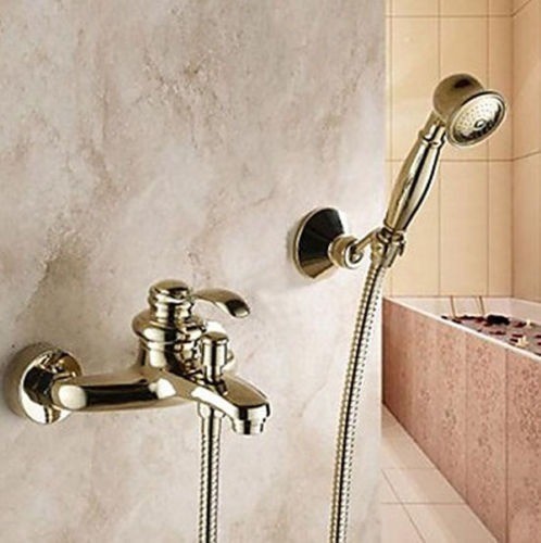 Badkraan goud kleurig voor muurbevestiging