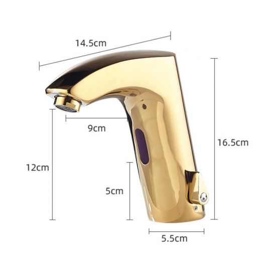 Sensomatica goudkleurige sensorkraan warm koud 1