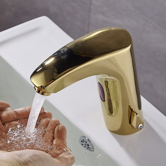 Sensomatica goudkleurige sensorkraan warm koud 3