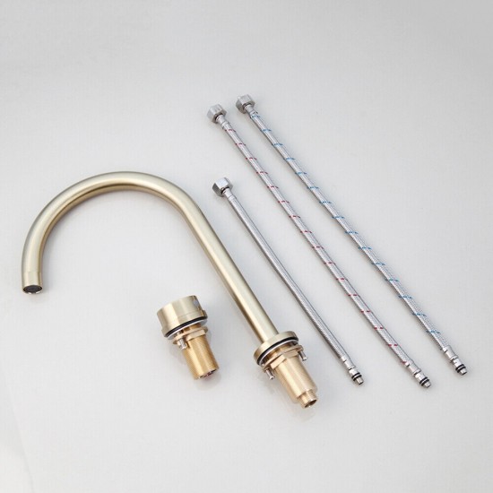 Set 2 delige wastafelkraan geborsteld goud