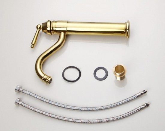 Set goud gepolijste mengkraan