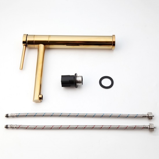 Set goudkleurige wastafelkraan