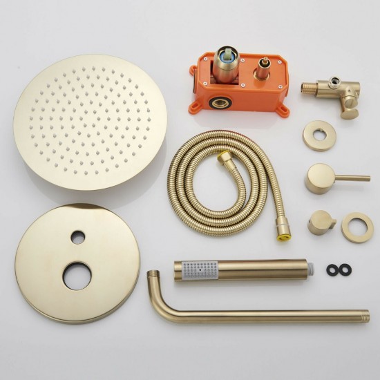 Set inbouw douche geborsteld goud