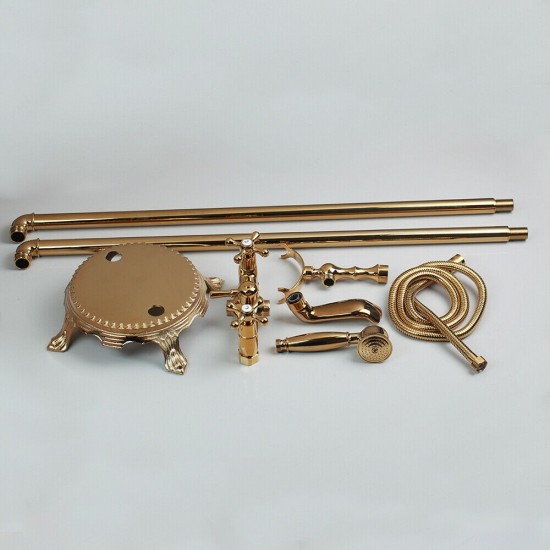 Set vrij staande badkraan goudkleurig