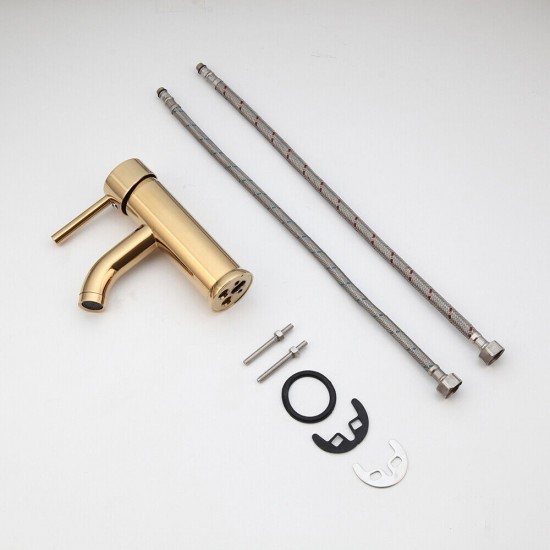 Set wastafelkraan glanzend goud mengkraan