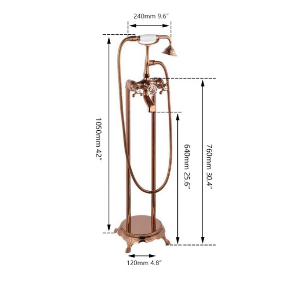 Staande rose gouden bad kraan