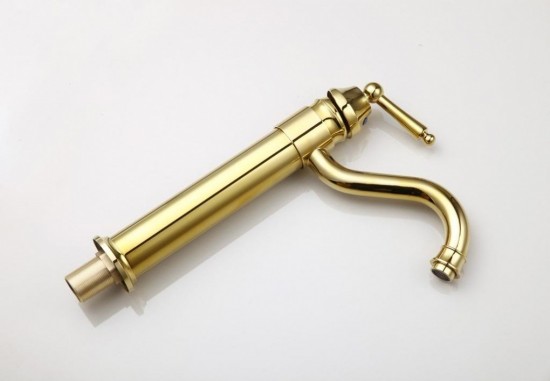 Stijlvolle luxe gouden wastafelkraan