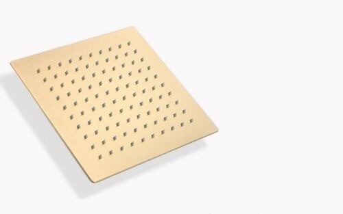 Vierkante douchekop 20 cm satijn goud