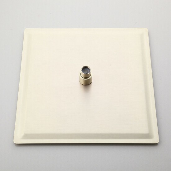 Vierkante geborsteld gouden douchekop