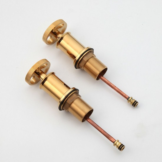 Warm en koud goudkleurige 3 delige kraan